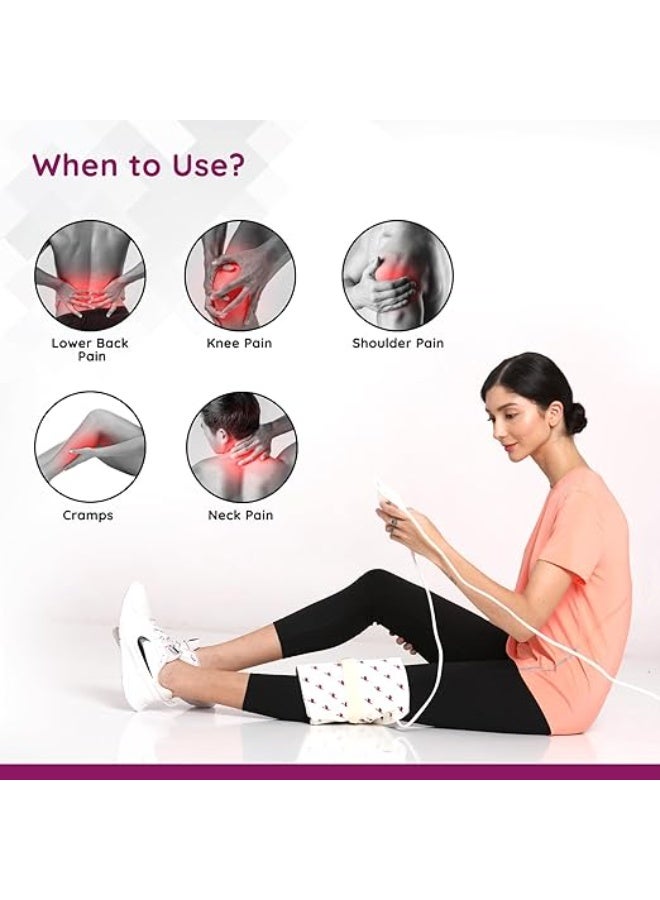 فلامنكو وسادة تدفئة كهربائية طبية من فلامينجو (Flamingo) مع وحدة تحكم - حزام حراري لتخفيف آلام الظهر والركبة والتشنجات - مقاس صغير - Image 4